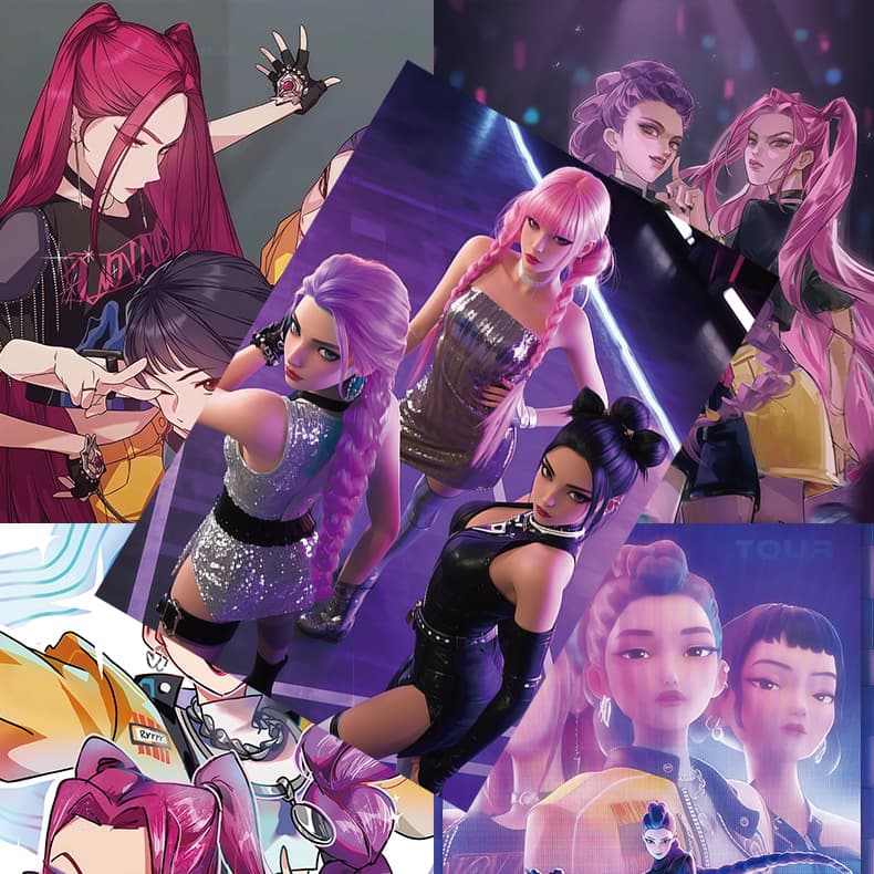 K-POP Witch Hunters Poster HD Coated Paper 1 Set 8 Anime Peripheral Wall Stickers Decorative Painting Background Wall