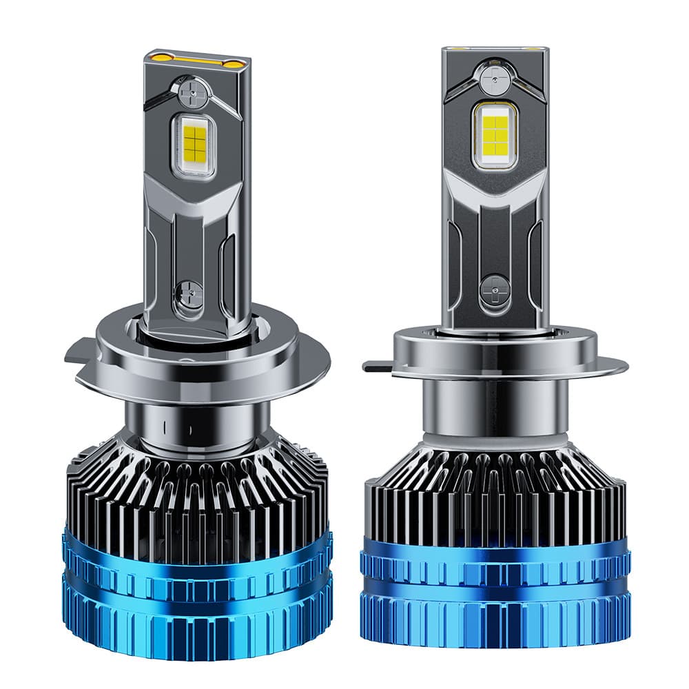New Hot Selling Cross-Border Export LED Car Headlights H7 H4 H11 Dual Copper Tube Auto LED Headlights