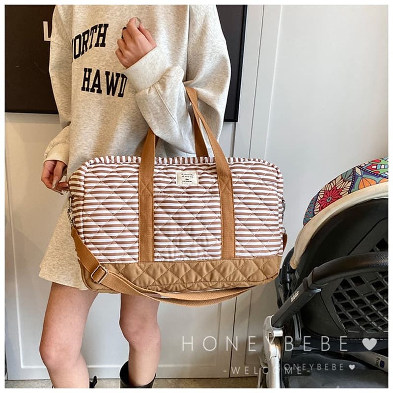 Korean Ins Style Mommy Bag, Baby Bottle Diaper Organizer, Maternity Hospital Bag, Large Capacity Quilted Shoulder Bag