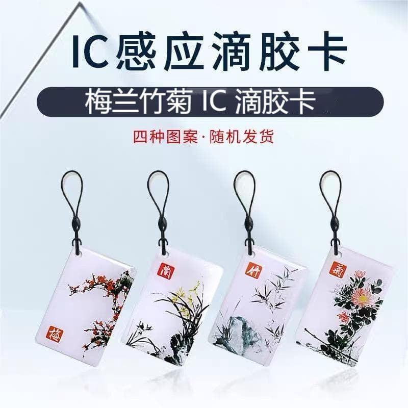 Fingerprint password lock IC access card, home anti-theft door smart M1 induction magnetic card electronic lock cartoon drip glue.