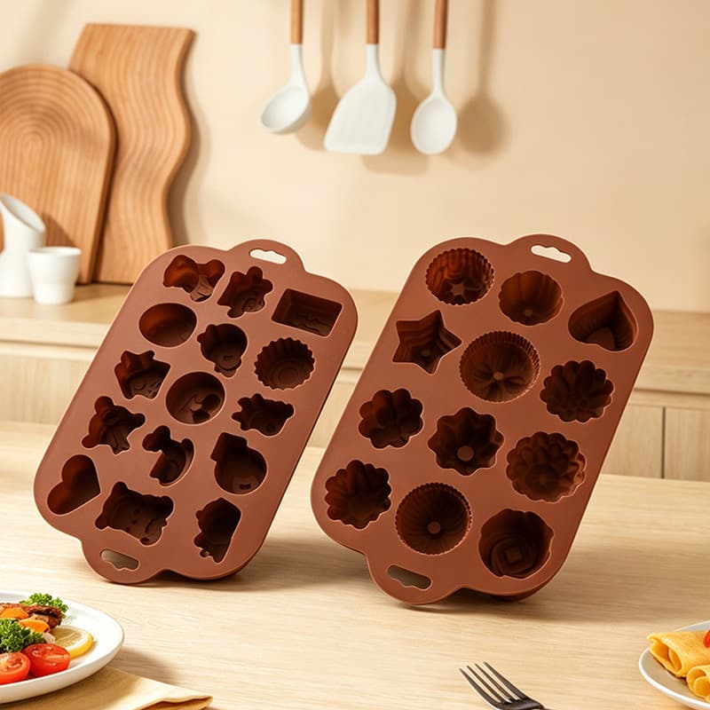 Cute Cartoon + Retro Flower Silicone Mold for Chocolate, Pudding, Cake Baking, DIY Handmade Soap, Multi-Purpose Mold