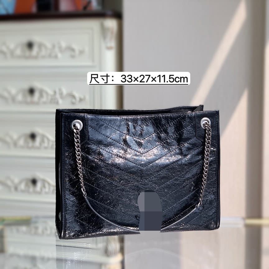 Women's shoulder bag commuter bag chain armpit bag niki shopping retro pleated oil wax leather shopping bag