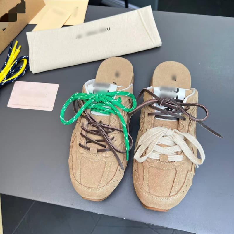 Cross-Border Pure Original Miu Miu Style Fashion Casual 530 Two-Tone Lace-Up Versatile Lightweight Non-Slip German Training Shoes Half-Slip Onitsuka Tiger Shoes