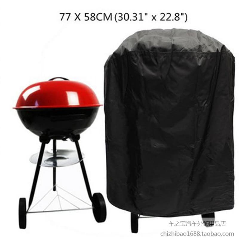 Round BBQ Grill Cover Dustproof Rainproof Protective Cover for BBQ Grill