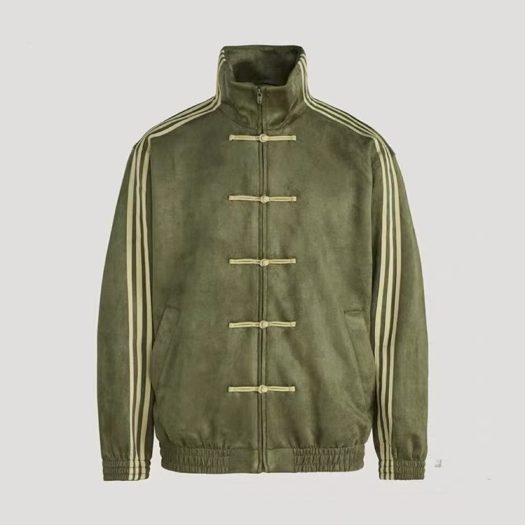 Cross-border Original Star-Same-Style New Chinese-Style Tang Jacket Unisex Suede Button Stand Collar Jacket