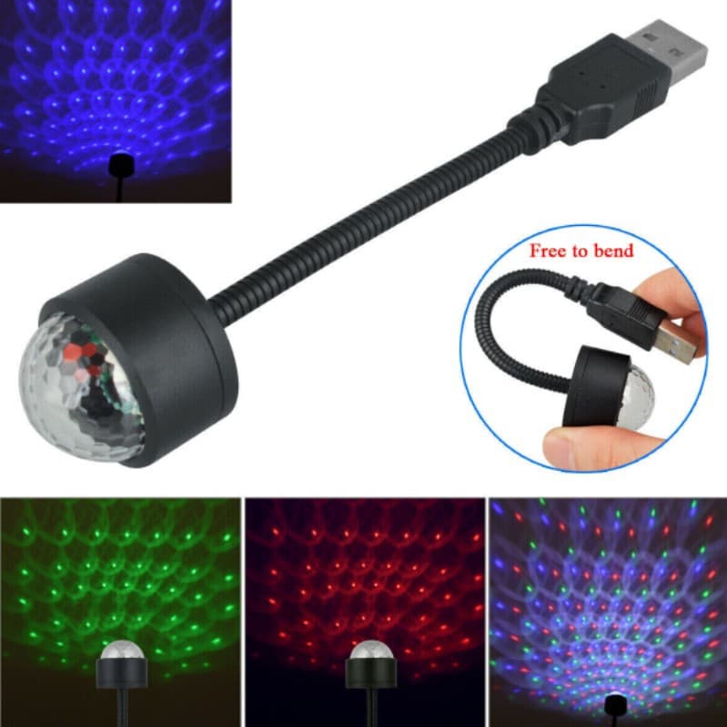 Hot Selling Car Voice Control Projection Light Magic Ball Starry Sky Light USB Atmosphere DJ Light Car RGB LED Ambient Light