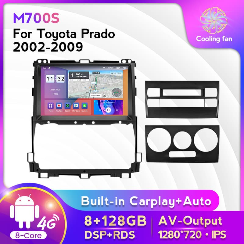 Android Car Stereo Navigation Screen for Toyota Prado 2002-2009 Models