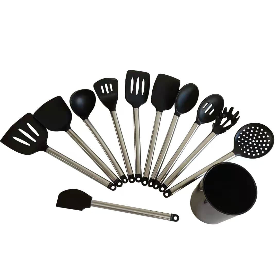 Manufacturer wholesale stainless steel handle silicone kitchenware set non-stick kitchenware set