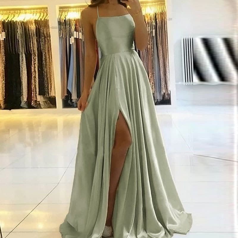European and American market Amazon, AliExpress, Wish, and independent site strappy slit evening dress for prom and bridesmaid