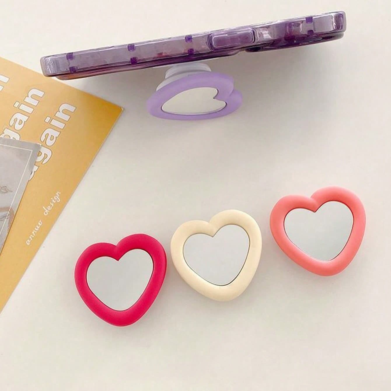 Ins style super popular internet celebrity mobile phone air bag holder retractable glue lazy desktop creative makeup mirror back sticker