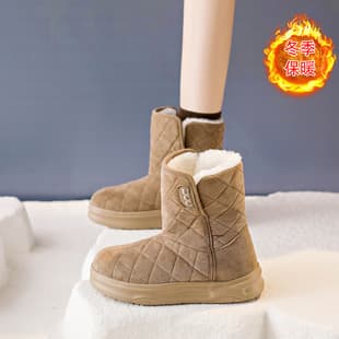 Fleece-lined Snow Boots Women Winter New Women's Shoes Thickened Warm Cotton Shoes Thick Sole Heightening Northeast Cotton Short Boots Women's Shoes