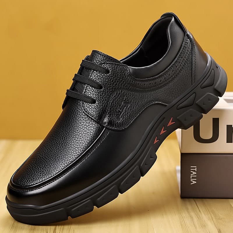 Men's Leather Shoes Laorentou Business Casual Soft Sole Middle-aged and Elderly Men's Shoes Thick Sole Dad Driving Casual Versatile