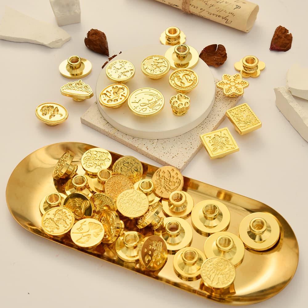 Factory Direct Zinc Alloy Wax Seal Stamp Head Full Pattern Set European Vintage Wax Seal for Envelope Sealing