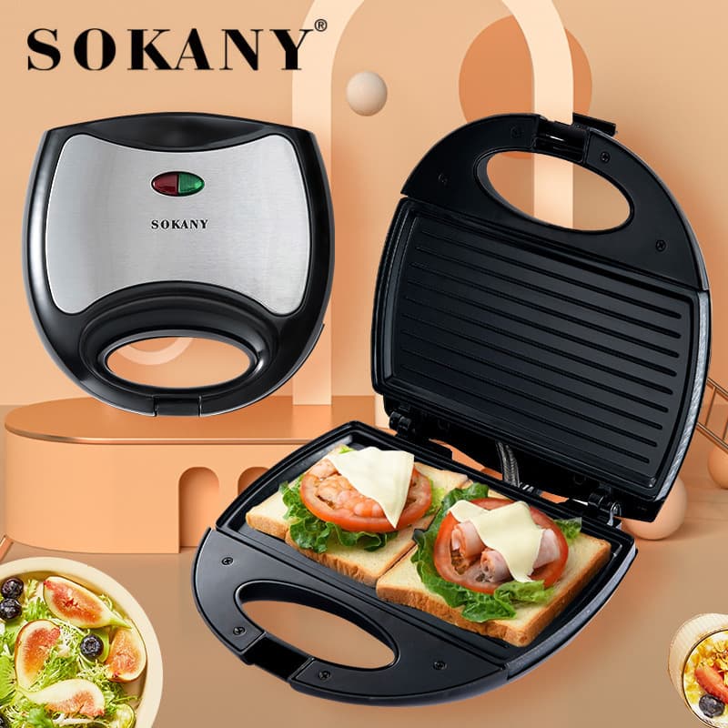Cross-border hot sale SOKANY102 luxury stainless steel triangle household sandwich machine toasted bread sandwich machine
