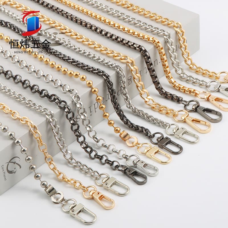 Premium Flat Chain Bag Strap NK Bag Chain, Single Shoulder Crossbody Metal Chain, Replacement Bag Chain Strap Accessory Bag Strap