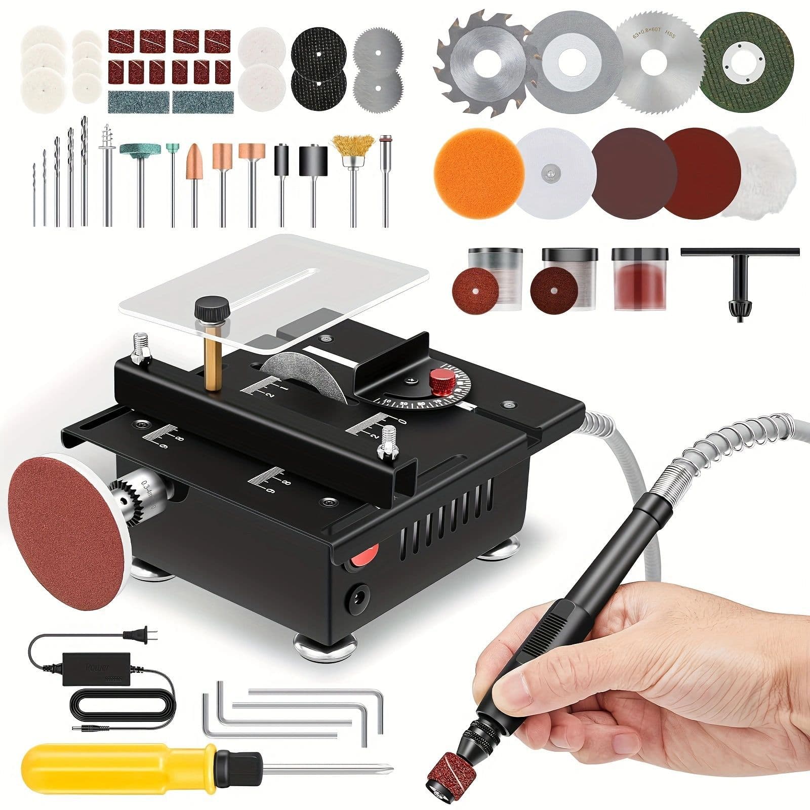 Cross-border Angle Micro Table Saw 2-inch Woodworking Aluminum Mini Electric Saw Small Benchtop Cutting Machine Table Saw