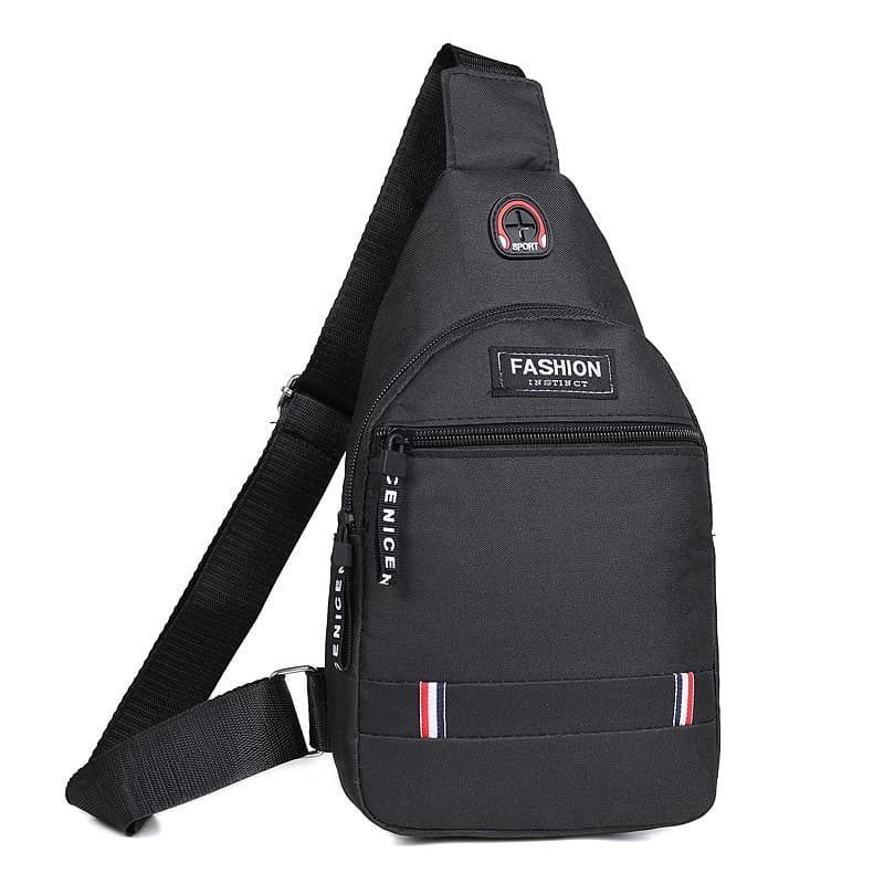 Men's Chest Bag Crossbody Bag for Earphones, Durable Waterproof Oxford Cloth Travel Shoulder Bag Outdoor Bag
