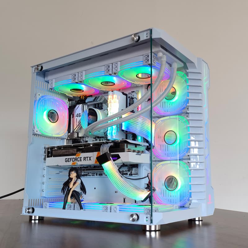 Robin 3 Desktop Computer Case with Side Tempered Glass, Liquid Cooling Ready, Gaming "Aquarium" Chassis