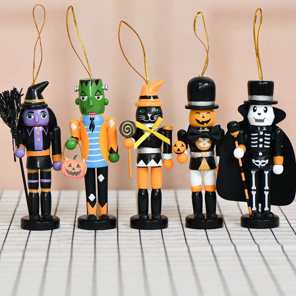 Halloween Nutcracker Witch Skeleton Ornament Halloween Living Room Entryway Table Color Series Nutcracker Soldier Decoration