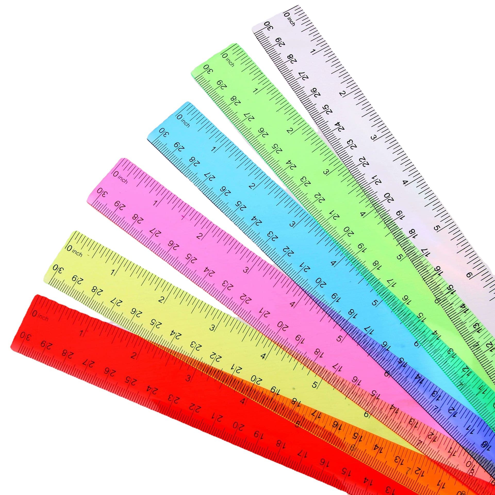 30CM Thin 2.8 Wide Flat Mouth OPP Bag Advertising Ruler Colored Plastic Ruler Manufacturer Wholesale Black Scale In Stock