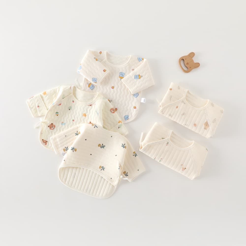 Newborn Half Back Bodysuit 100% Cotton A-Class Warm Cotton Padded Newborn Top Maternity Suit Newborn Baby Monk Suit