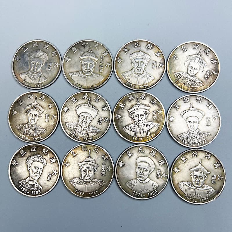 Antique Craft Qing Dynasty Twelve Emperors Silver Coin Datou Guangxu Yuanbao Beiyang Dragon Dollar Wholesale