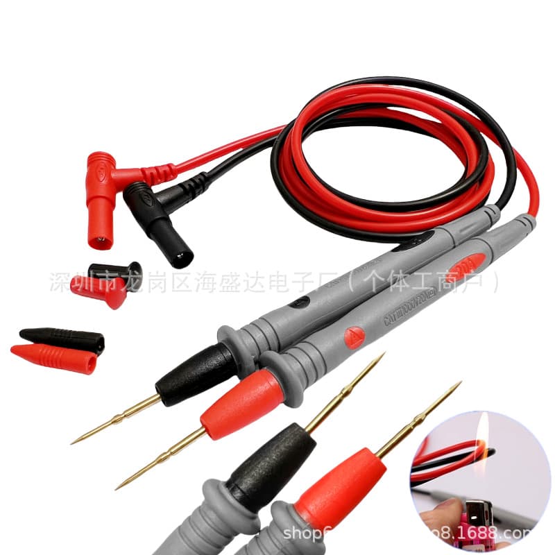 Gold-Plated Extra Sharp Test Lead Probes, 20A Silicone Multimeter Test Leads, Universal Multimeter Probe Wires
