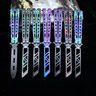 Factory Wholesale Direct Butterfly Knife Trainer Practice Knife Full Stainless Steel Unsharpened Safe Folding Knife