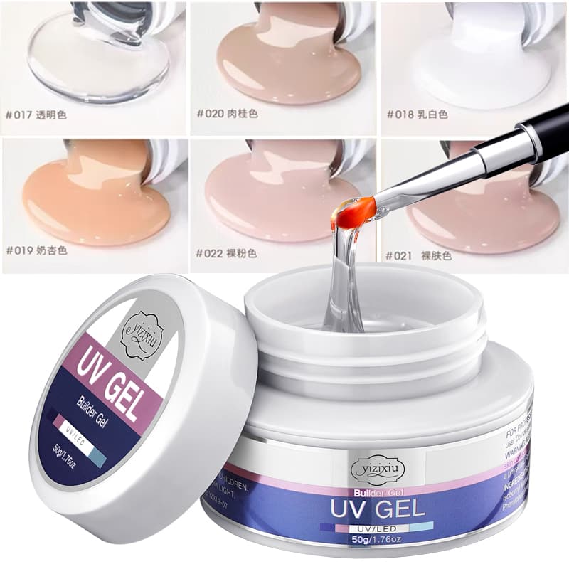 Painless Hard Gel 50g Nail Art Transparent Nail Extension Gel Nude Color Gel Shaping Construction Gel Reinforcement 7-in-1 Wholesale