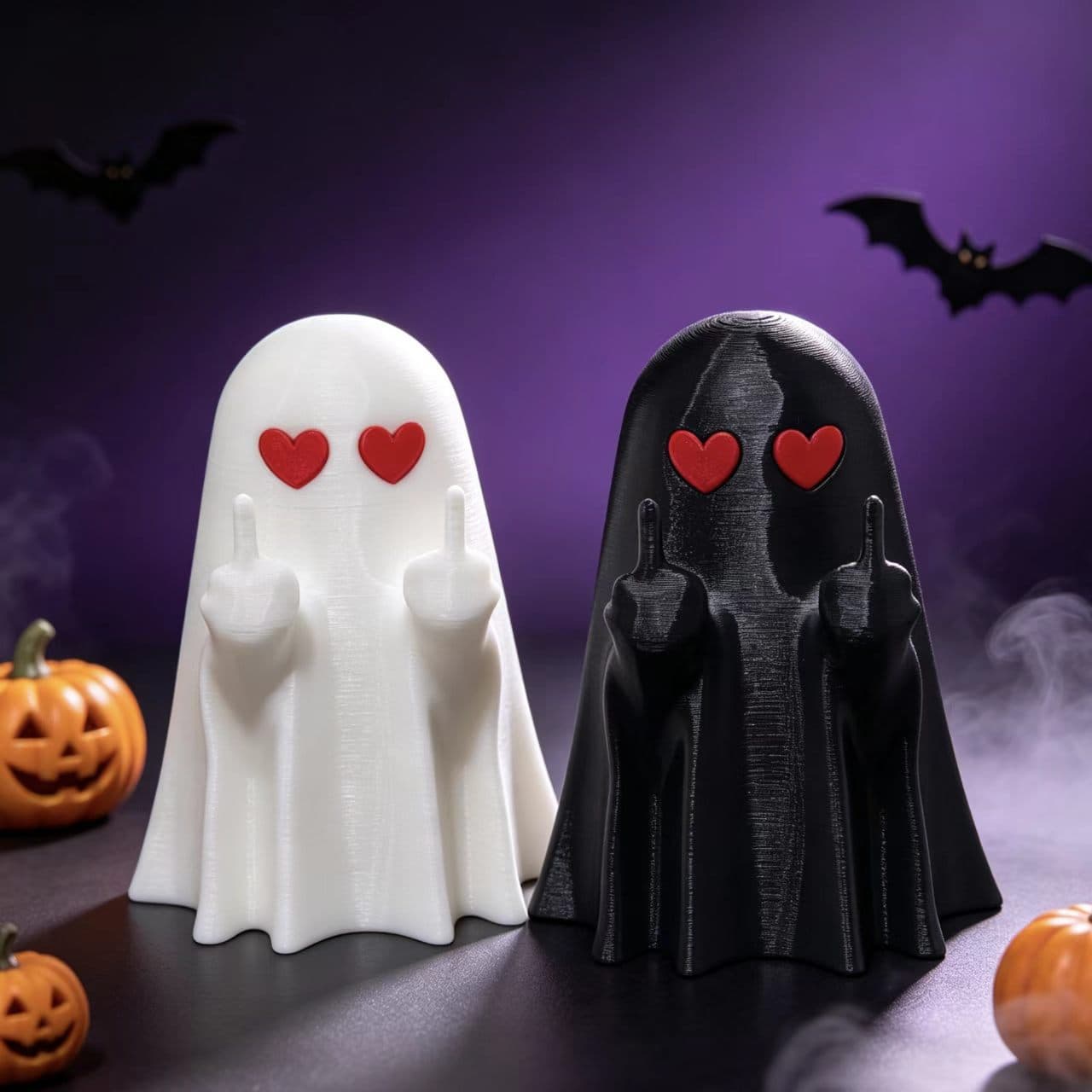 Halloween Middle‑Finger Ghost Figurine