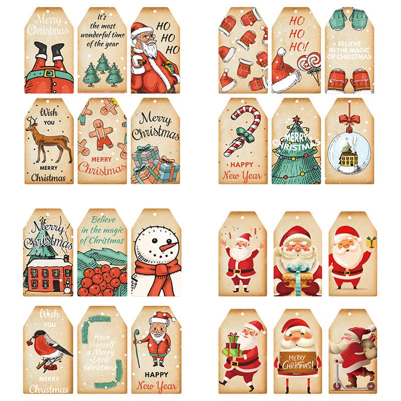 Cross-border Christmas Series Gift Tags Merry Christmas Theme Decorative Creative Bookmark Hang Tags