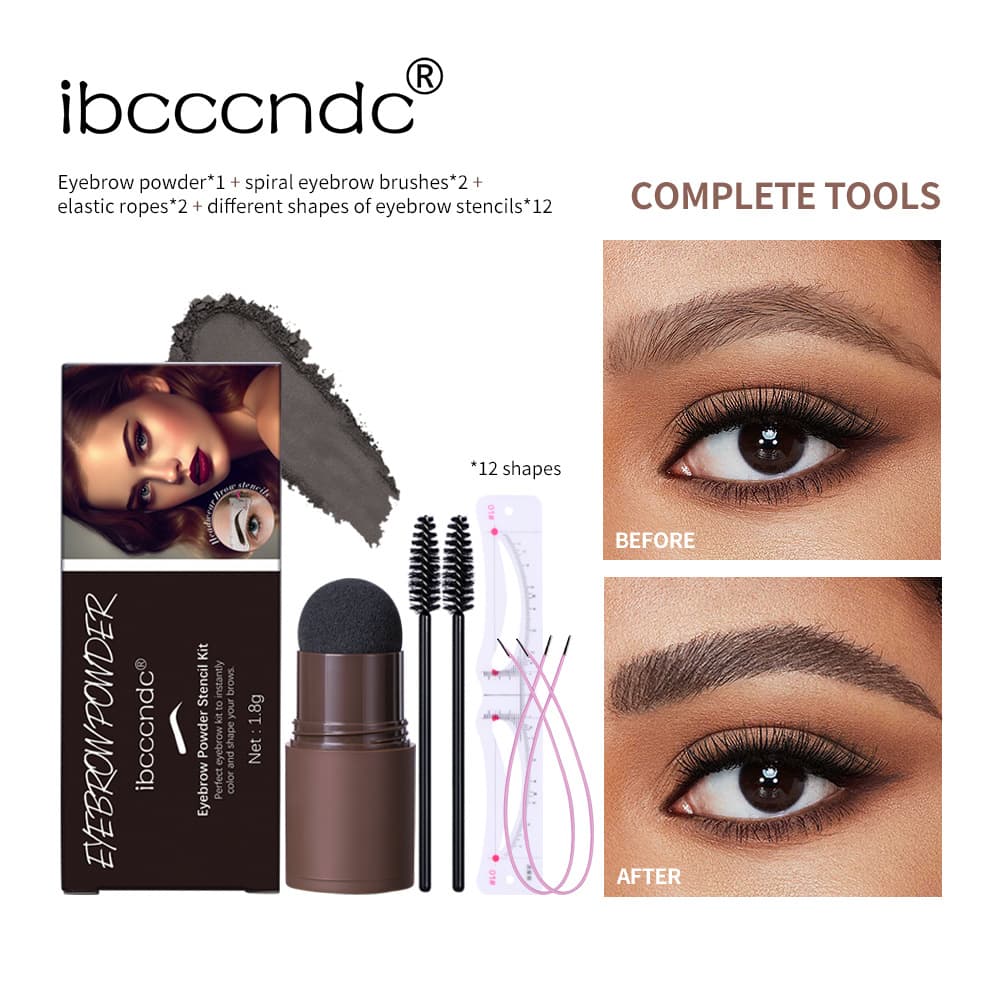 ibcccndc New Eyebrow Powder Headband Eyebrow Stencil Brown Black Stamp Eyebrow Powder Bestseller Contour Powder Eyebrow Powder