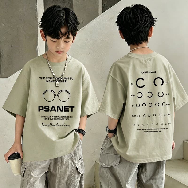 Boys Short Sleeve T-Shirt Summer Trendy Ins Breathable Thin Half Sleeve Tee 2026 New Round Neck Top