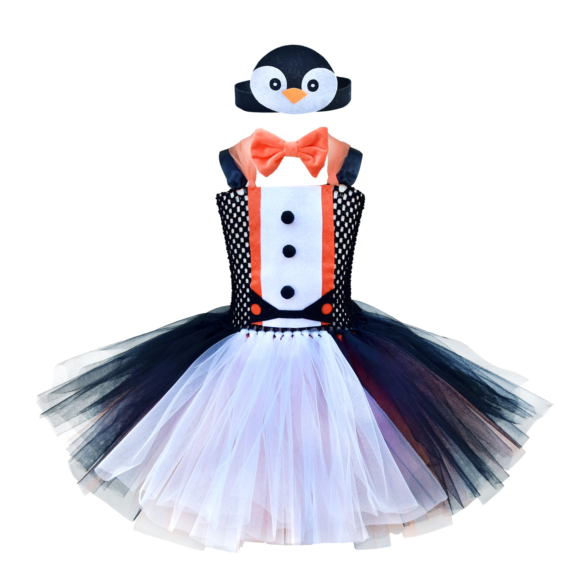 2024 New Cross-Border Children's Penguin Performance Costume European and American Halloween Party Penguin Outfit Tutu Dress