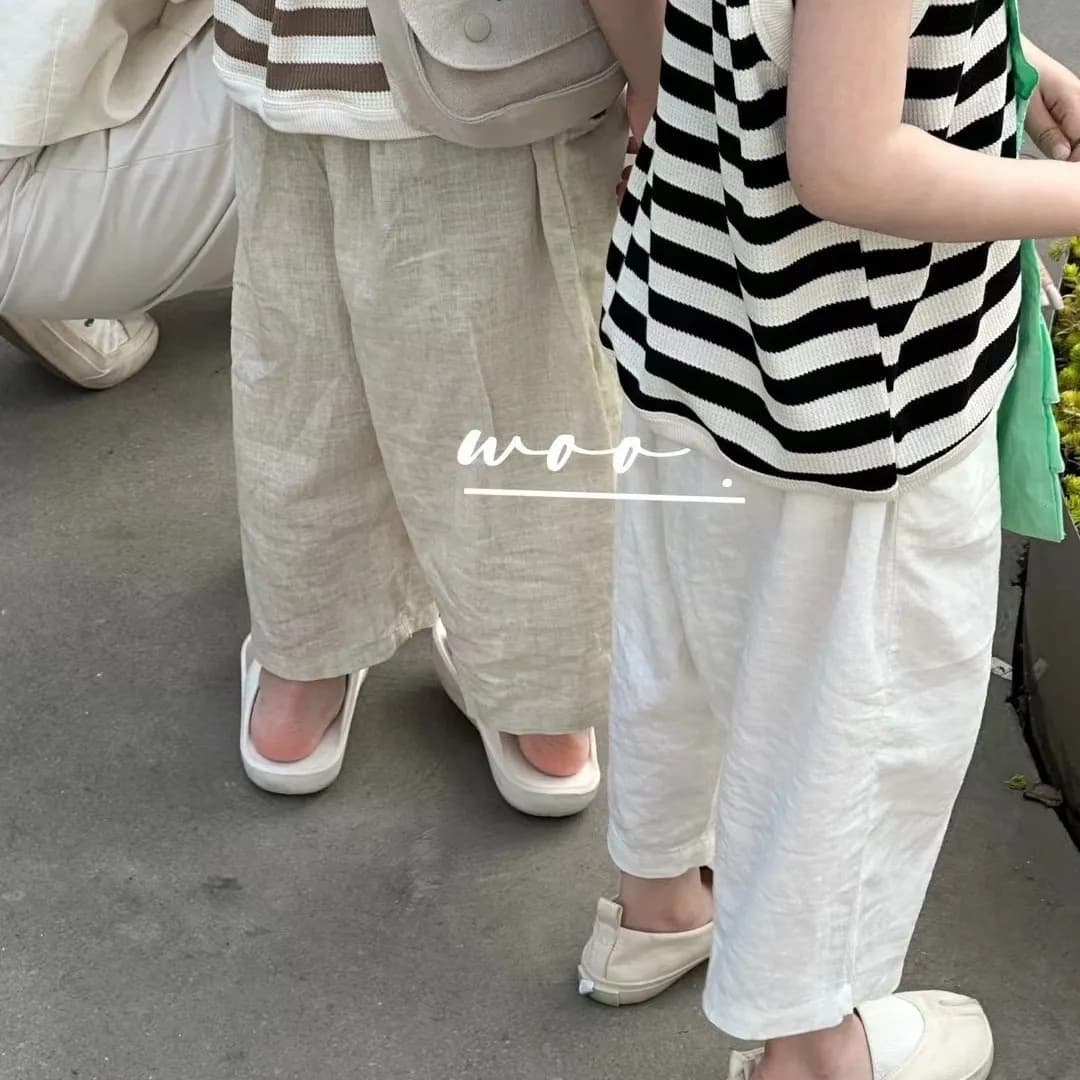 Korean children's clothing spring and summer new children's anti-mosquito pants for men and women, cotton casual nine-point pants, baby thin pants, trendy