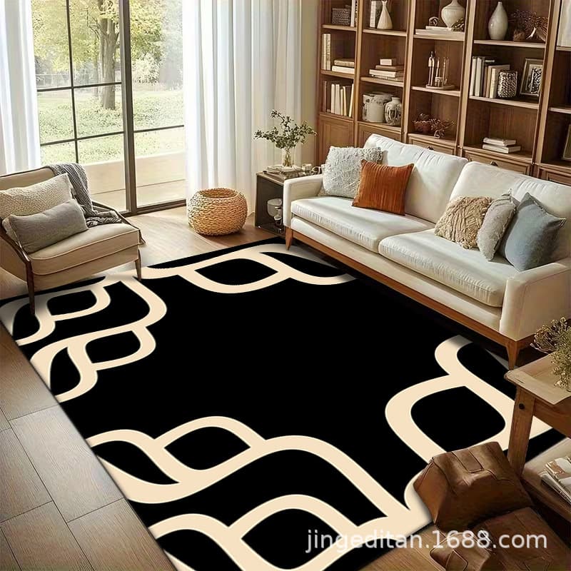 French Style Light Luxury Living Room Large Carpet Loop Pile Non-Slip Cotton Backing Premium Vintage Style Bedroom Rug