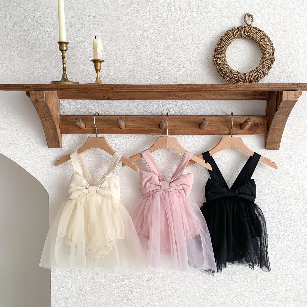 2026 New Children's Clothing Summer Girls Big Bow Suspender Jumpsuit Mesh Princess Dress Baby One Year Old Clothing