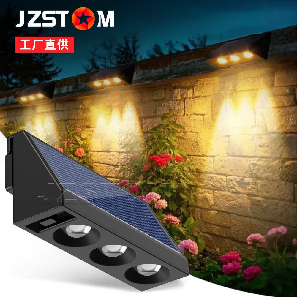 Cross-border solar wall light outdoor waterproof home landscape wall washer villa garden wall courtyard decorative light