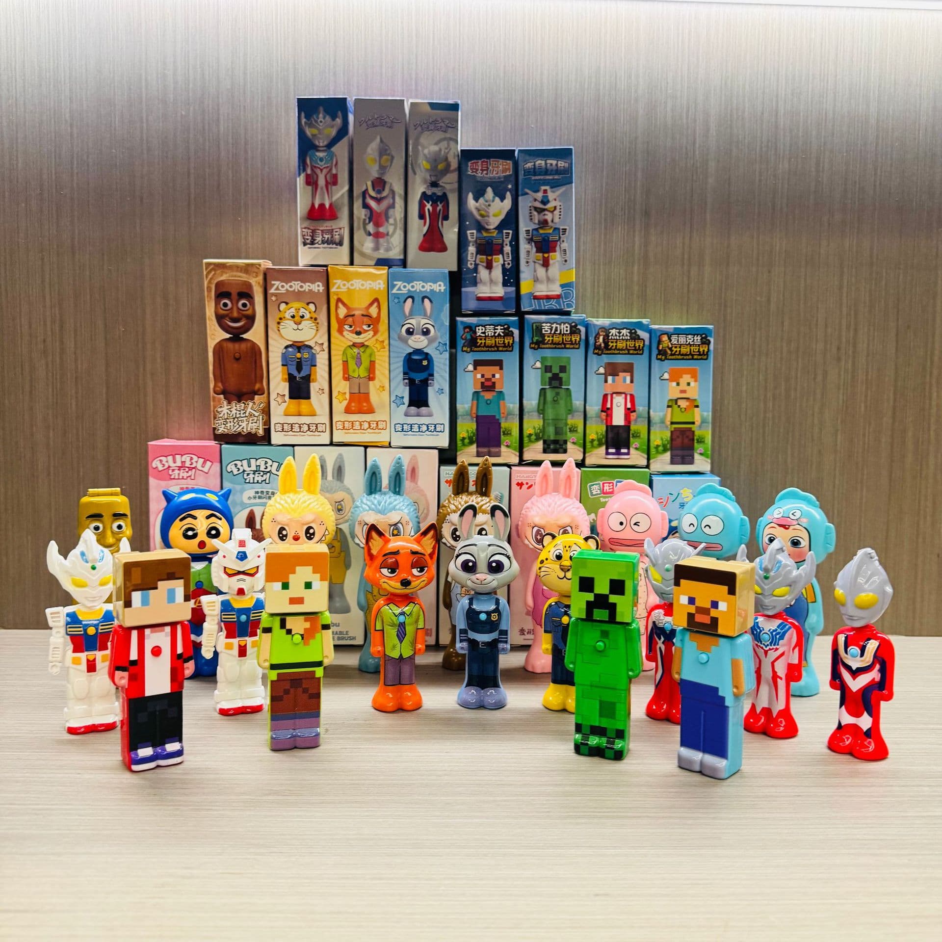 Kids Cartoon Anime Multiple Cute Design Retractable Soft Bristle Toothbrush for Boys and Girls Cross-Border Wholesale