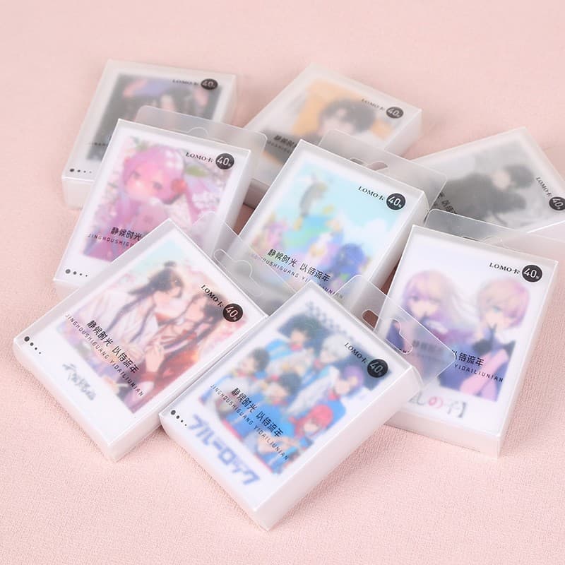 Box of 40 LOMO cards, various animation games, LOMO cards, 3-inch small card, frosted transparent box