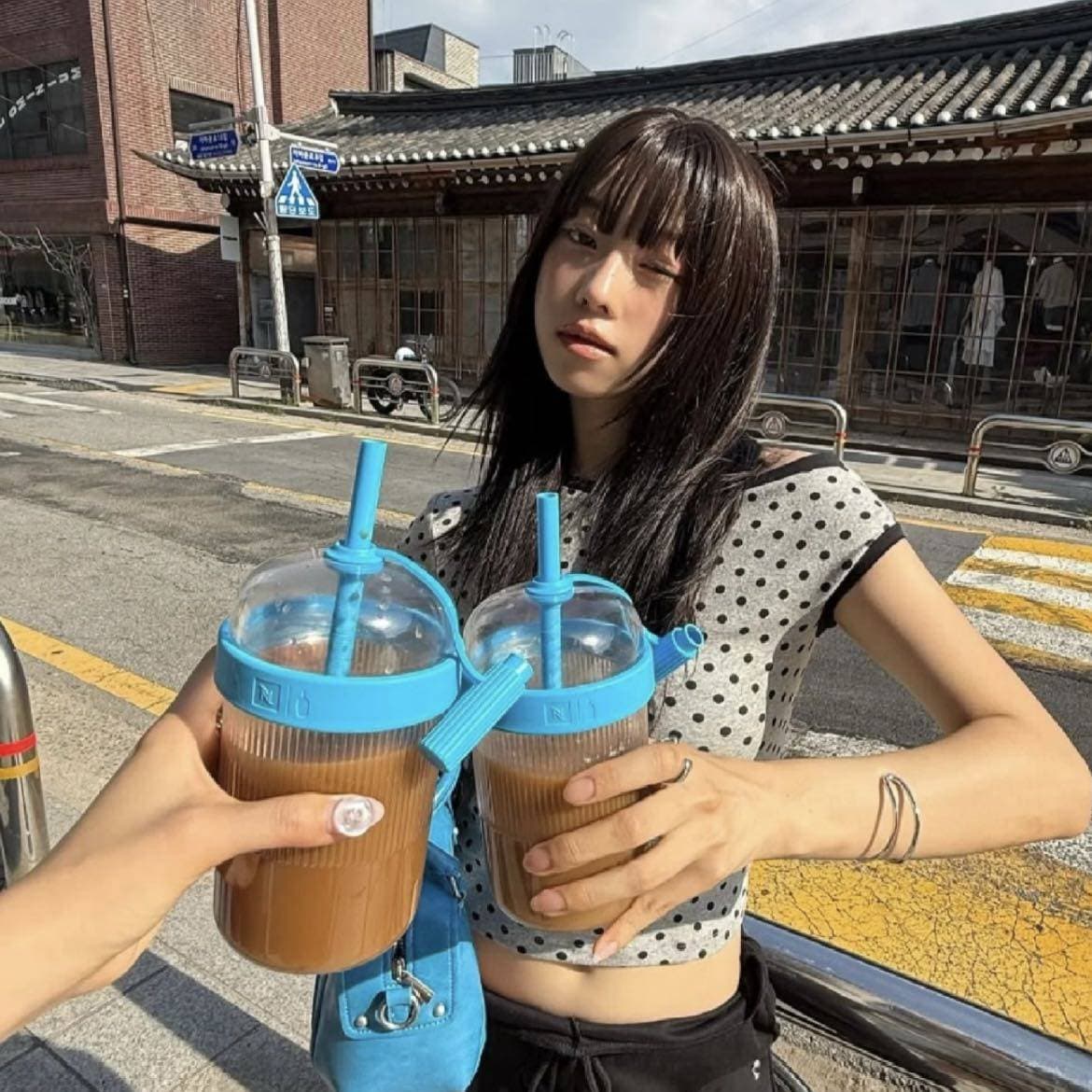 Nespr Summer Iced Coffee Cup High-Appearance Clear Portable Travel Tumbler 540ml