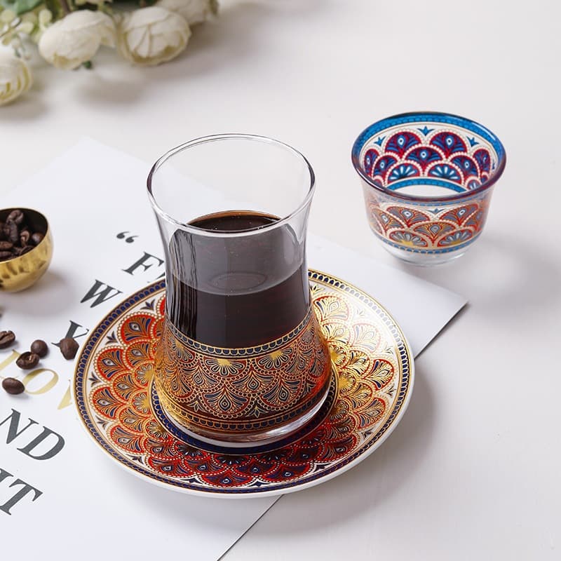 Turkish Style Exquisite Pattern Coffee Cup for Women, Influencer Photo-Ready Arabic Cup Instant Coffee Cup