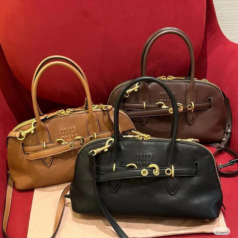 MIU New Style Fashion Retro Handheld Briefcase Small Shell Bag Large Capacity Commuter Shoulder Crossbody Semi-Circular Women's Bag