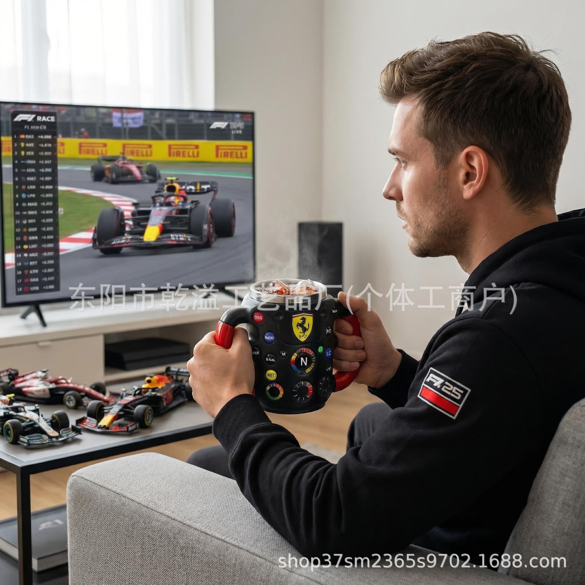 Cross-border 2026 New Creative Racing Steering Wheel Button Design Cup Coffee Mug Stainless Steel Mug