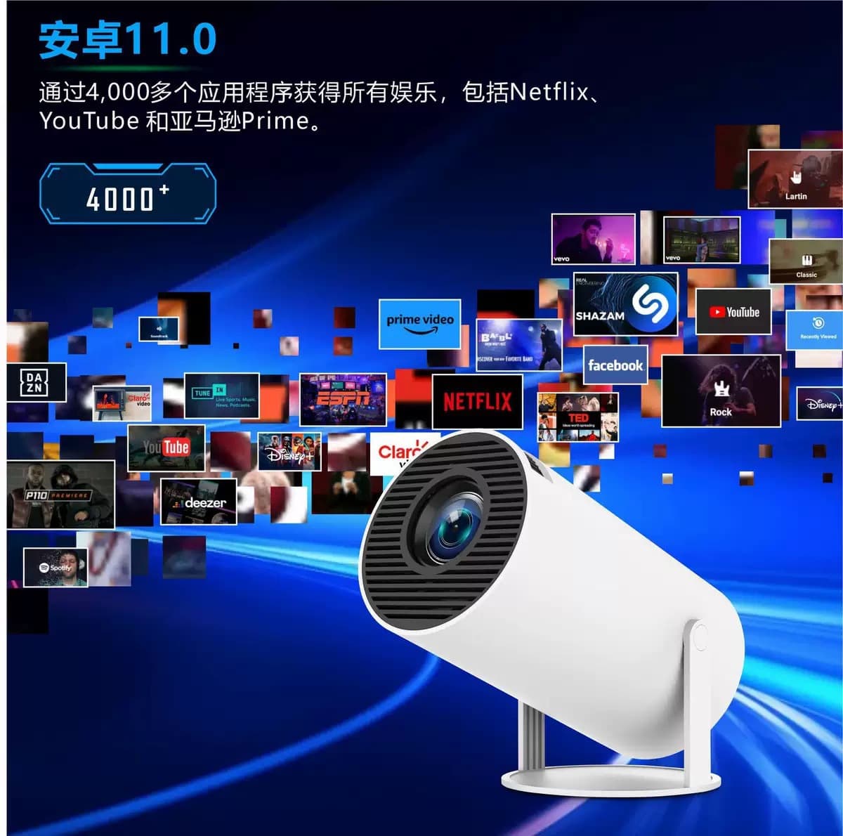 Shopee's popular hy300 projector 4k ultra high definition cross-border popular smart projector small projector