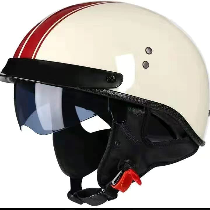 Retro Motorcycle Helmet Summer Sun Half Helmet Scooter Safety Helmet with Visor