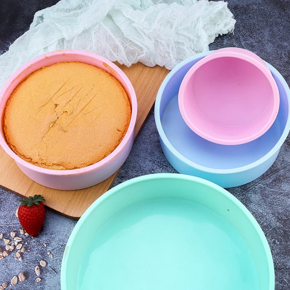4/6/8/10 Inch Round Cake Mold Silicone Baking Pan Multi-Size Birthday Cake Mold