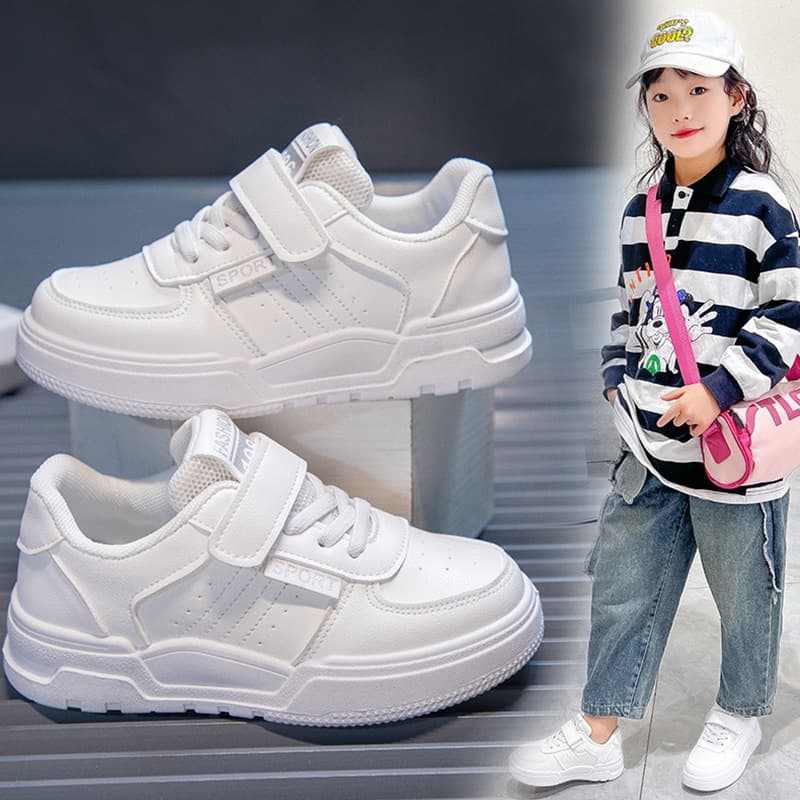 Children's White Casual Shoes Spring Autumn Canvas Sneakers Boys Girls Mesh Kindergarten Pure White Comfortable Breathable