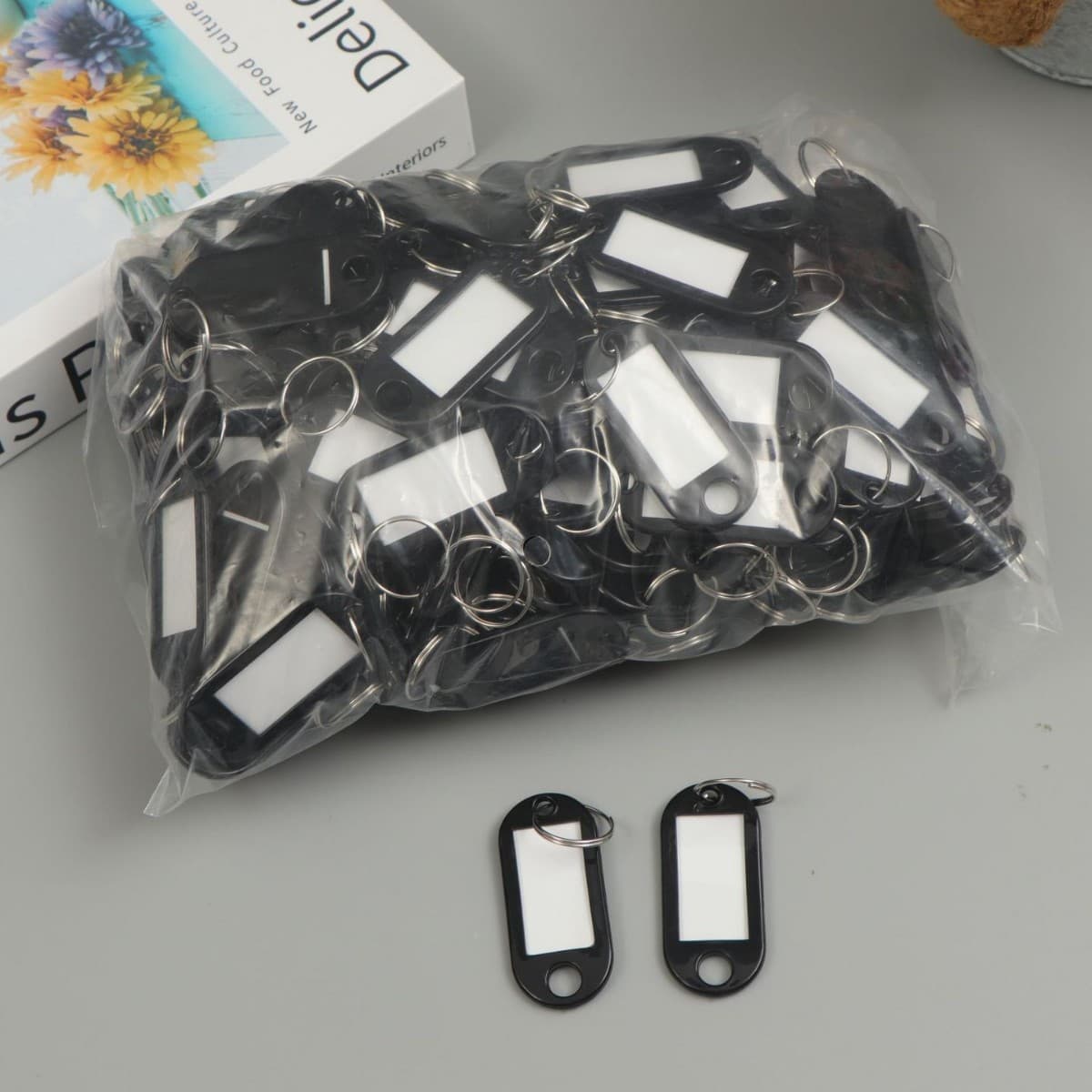 Colorful Plastic PP Key Tags Markers Luggage Tags Hotel Number Classification Tags Keychain Key Ring