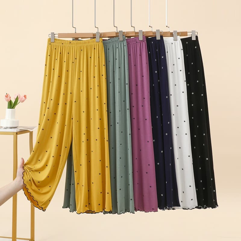 Modal New Printed Straight Leg Pants for Women Summer Loose Casual Sleep Pants Versatile Slimming Home Pants